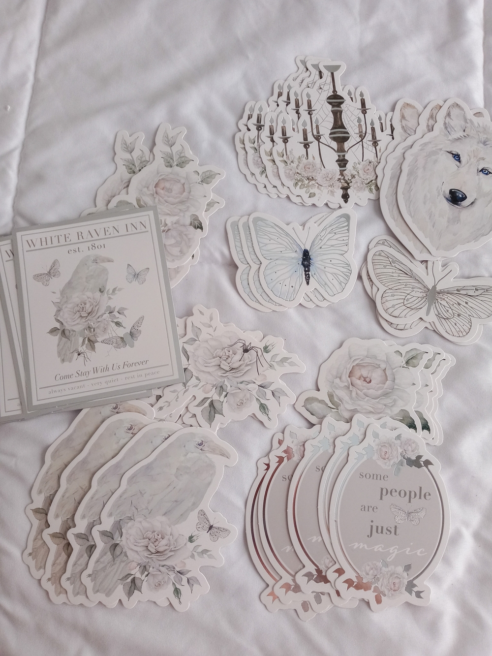 Recollections White and Cream Floral & Animal Sticker Pack